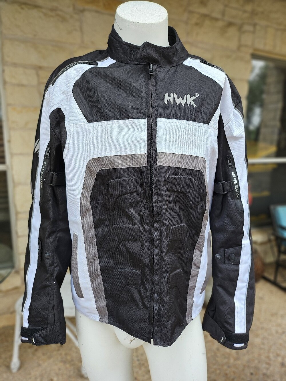 HWK Spyder Motorsports Vented Jacket Mens L Textile Motorcross Armor Padded